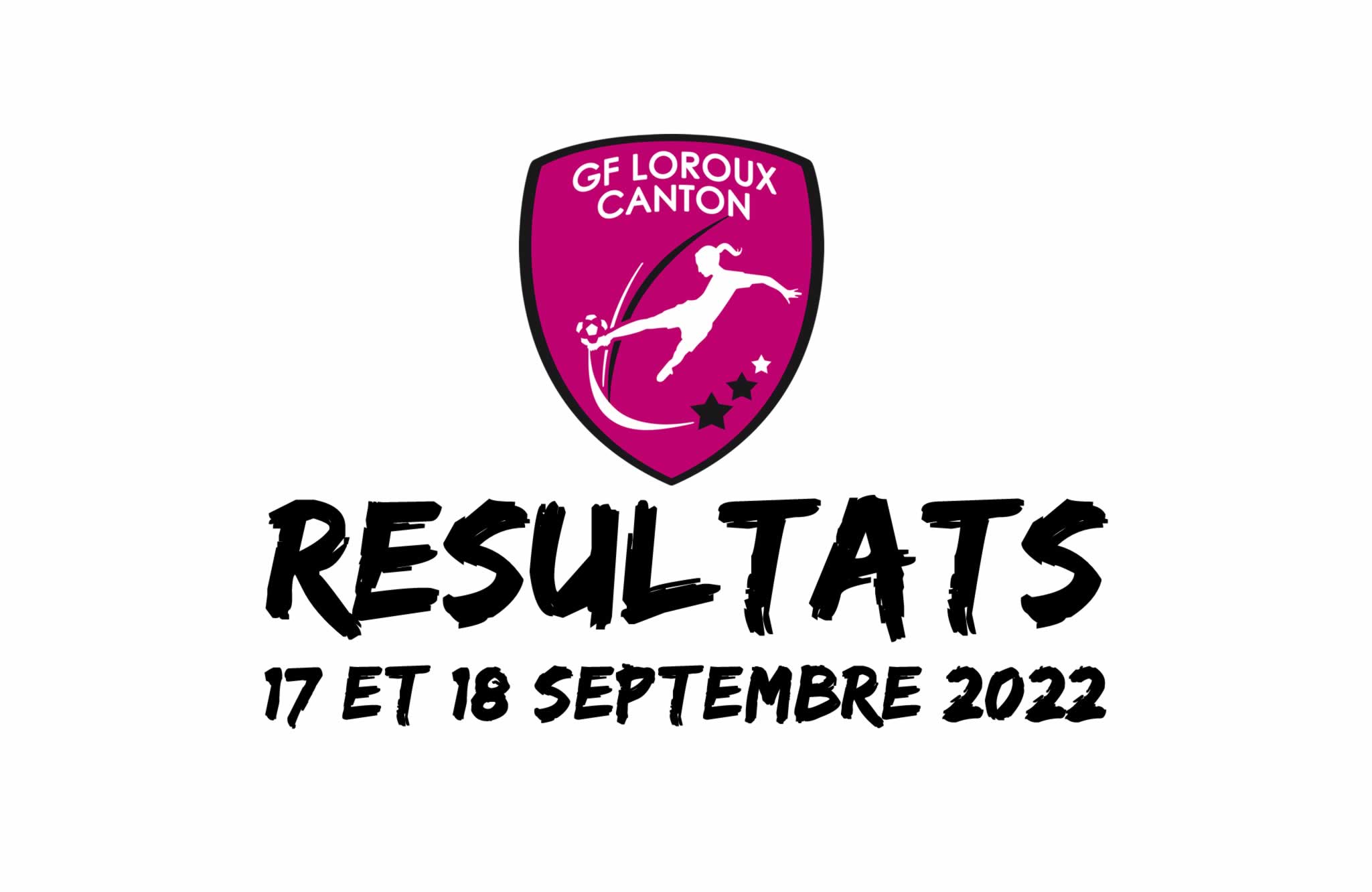 Résultats des matchs joués 17 et 18 septembre 2022 par les équipes de football féminin du GF Loroux Canton.