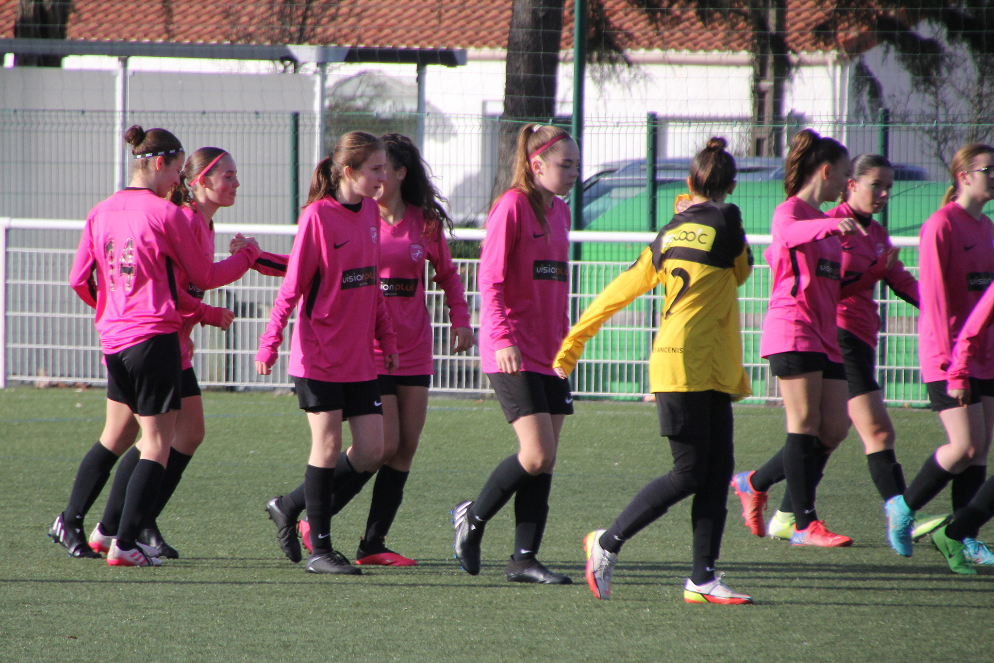 joie des joueuses feminines u15 du gflc apres le double de l'attaquante