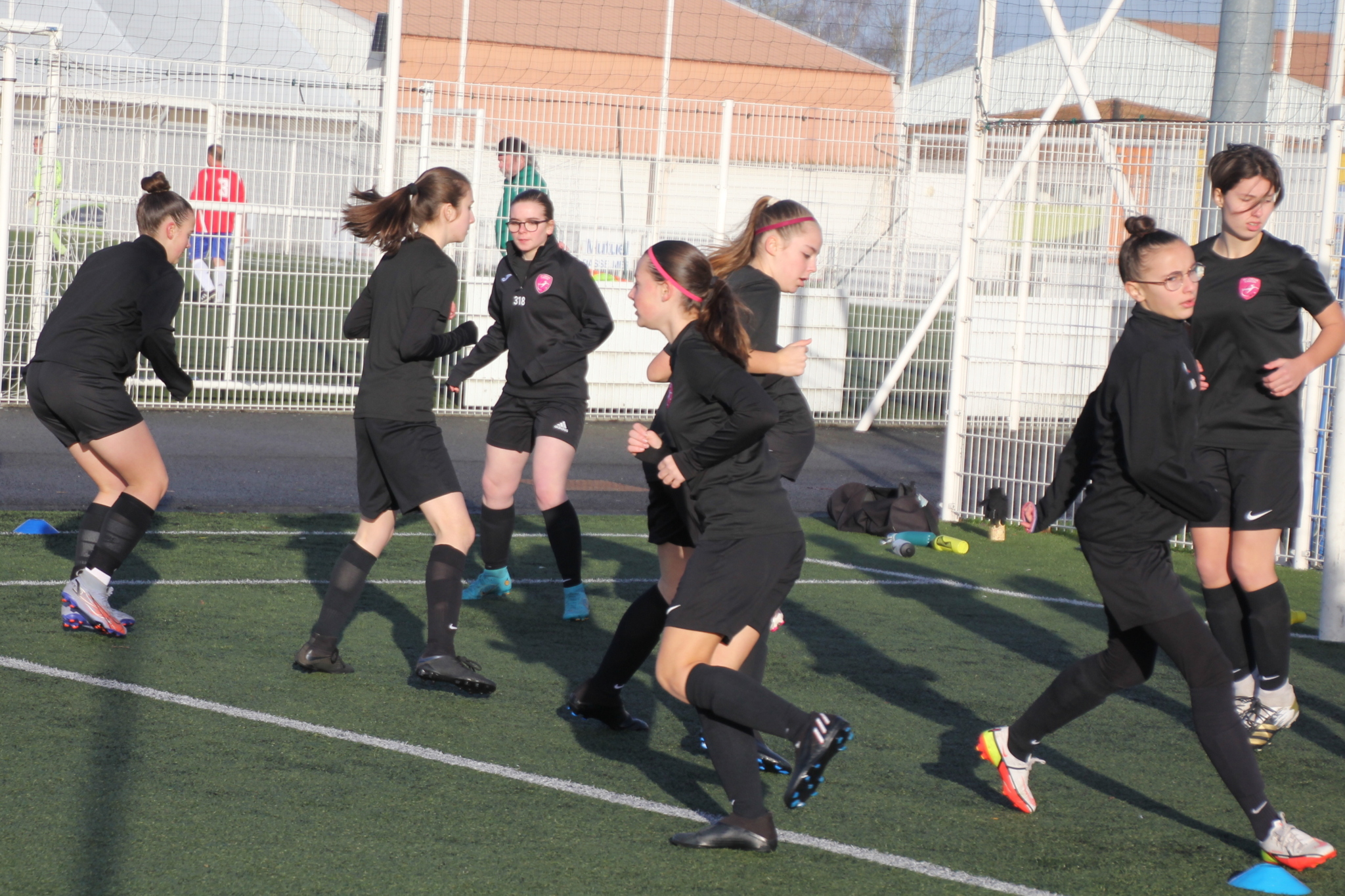 Echauffement des joueuses U15F du GFLC
