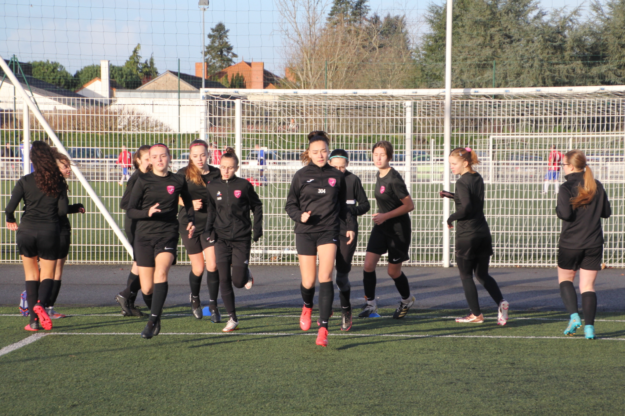 Echauffement des joueuses U15F du GFLC